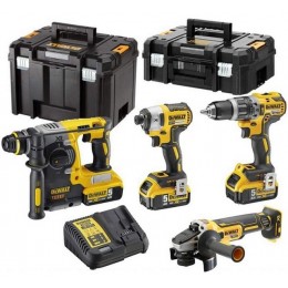 DEWALT DCK422P3T-QW kit 4 outils (3x 5Ah) 18v perceuse/visseuse/meuleuse/perforateur